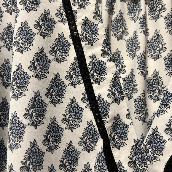 INC Faux Wrap Blue Print Blouse - Picture 3 of 5